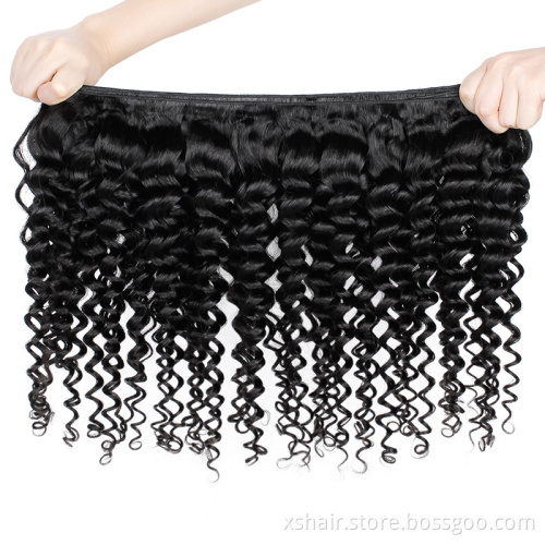 Curly human hair bundles with lace closure frontal 10a grade hair peruvian virgin human hair bundles